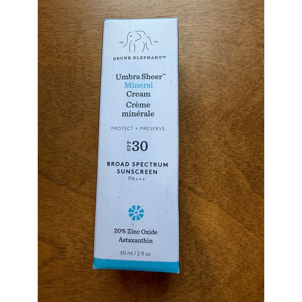 Drunk Elephant Umbra Sheer Mineral Cream SPF 30 Sunscreen 2oz 60ml New